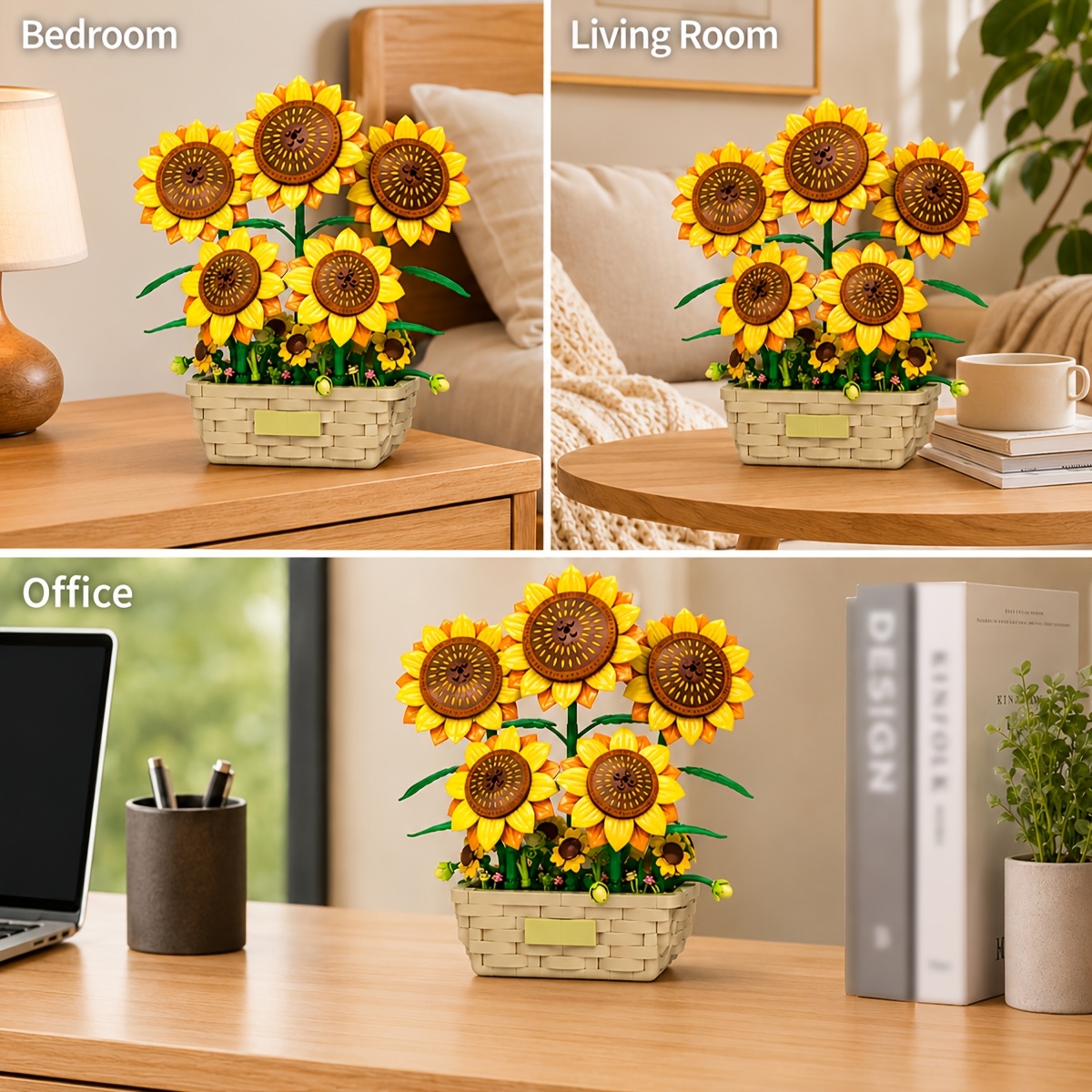 Sunflower Potted Building Block Flower Model Toy